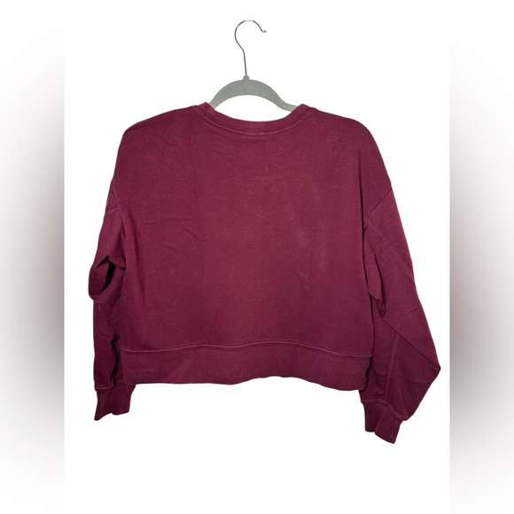 Nike Women’s Maroon Cropped Crewneck Sweatshirt XS Fleece Pullover - Picture 5 of 6